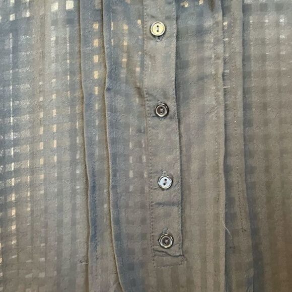 Nordstrom Blouse Womens Size 3X Black Good Luck Gem Sheer Gingham Flutter Sleev* - Picture 5 of 9